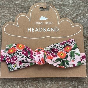 Angel Dear Pink and Orange Floral Headband, Size 12/24 Months, Brand New 🩷🧡